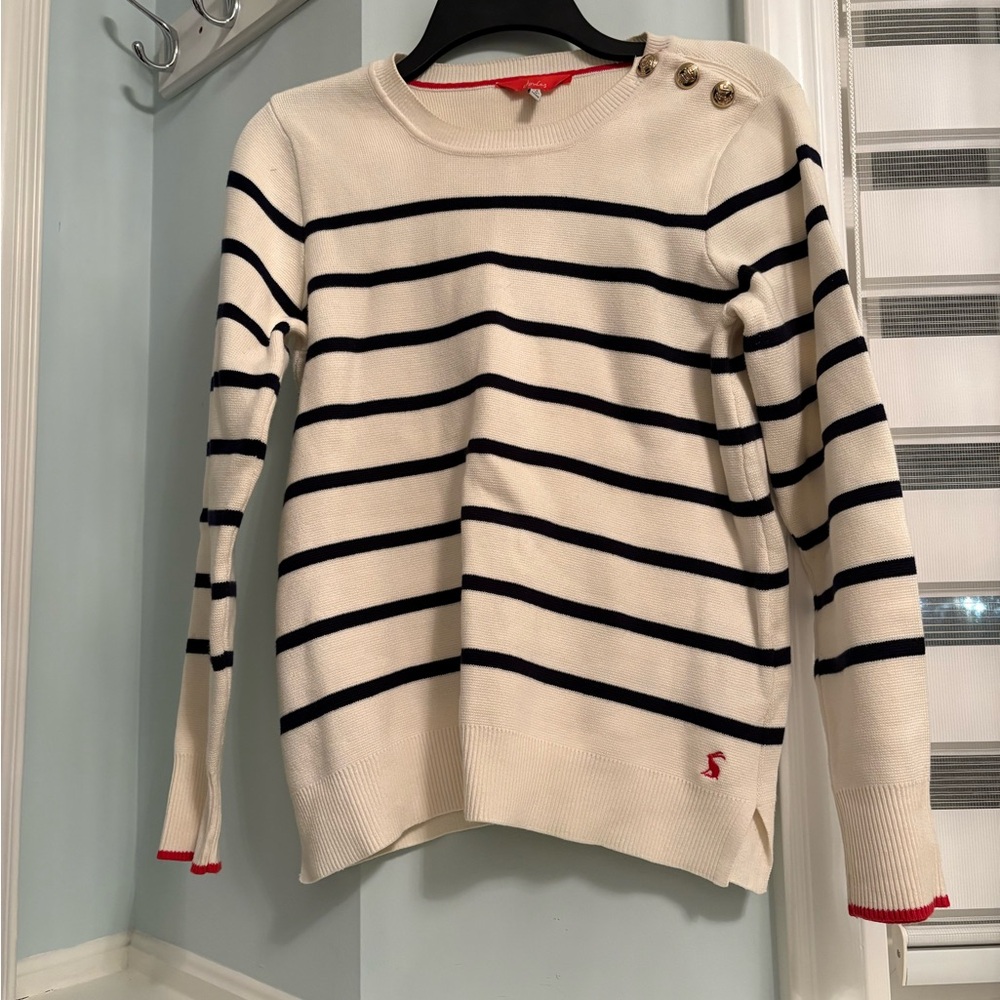 Joules Navy and Cream Striped Sweater